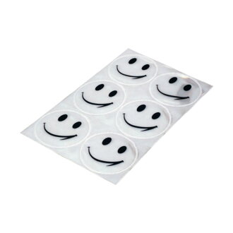 LONGUS Stickers Smiley EN13356 reflective 6 pcs white