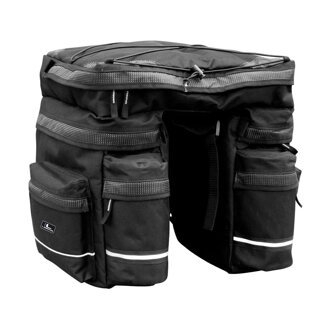 LONGUS TRIPLE pocket for carrier 42.5L black + raincoat