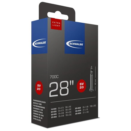 SCHWALBE Belső SV20 700x18/25C FV 40mm (18/25-622) 65g exlight