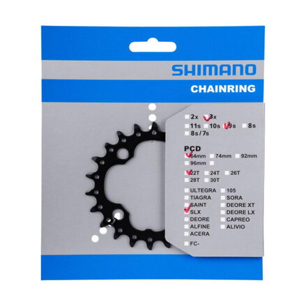 SHIMANO FC-M660/617 Lánckerék 22 fogas SLX/Deore 10 sebességes fekete 64mm