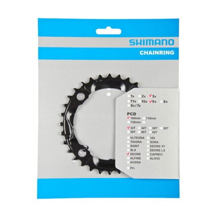 SHIMANO FC-M590 Lánckerék 32 fogas Deore fekete 104mm