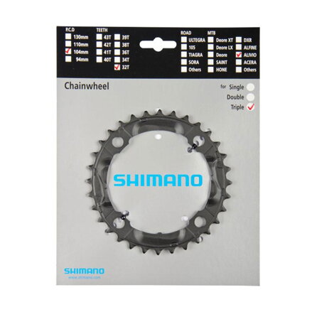 SHIMANO FC-M430 Lánckerék 32 fogas Alivio 9 sebességes fekete 104mm