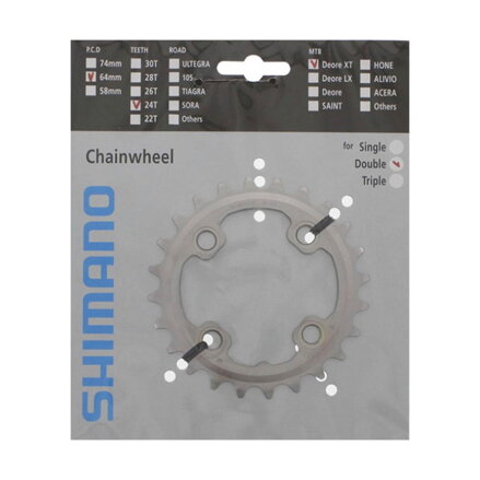 SHIMANO FC-M785 Lánckerék 24 fogas XT ezüst 64mm