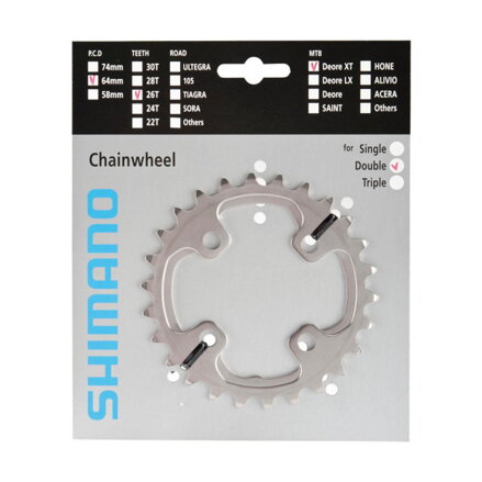 SHIMANO FC-M785 Lánckerék 26 fogas XT ezüst 64mm