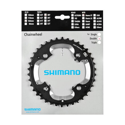 SHIMANO FC-M785 Lánckerék 38 fogas XT 38/26 fekete 104mm
