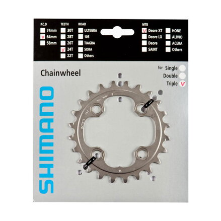 SHIMANO FC-M780 Lánckerék 24 fogas XT ezüst 64mm