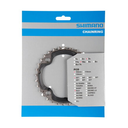 SHIMANO Lánckerék 32 fogas FC-M670 SLX ezüst 104mm