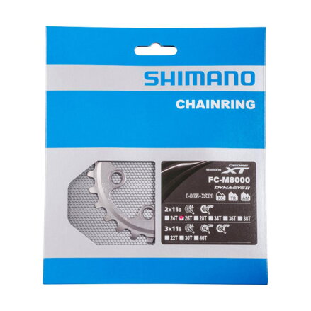 SHIMANO Lánckerék 26 fogas FC-M8000 XT 36/26 fogas fekete 64mm
