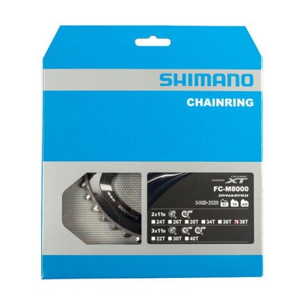 SHIMANO FC-M8000 Lánckerék 38 fogas XT 38/28 fekete 96mm