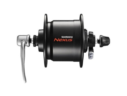 SHIMANO DH-C3000 6V/3W 36 lyuk fekete dinamós agy gyorskioldóval + túlfeszültség védelem SMDH10