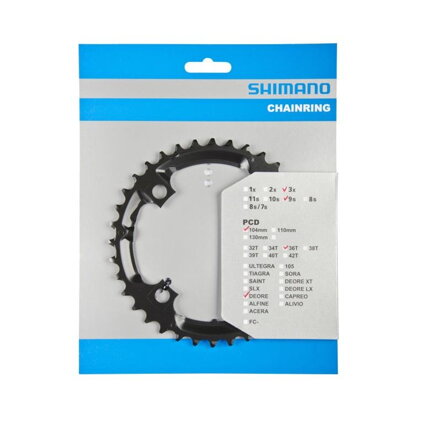 SHIMANO FC-M590 Lánckerék 36 fogas Deore fekete 104mm
