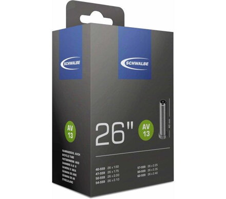 SCHWALBE Belső AV13 26x1.50/2.50 40mm (40/62 559) 190g dušomat
