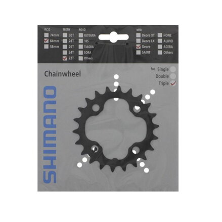 SHIMANO FC-M590 Lánckerék 22 fogas Deore fekete 104mm