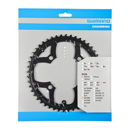 SHIMANO FC-M590/FC-M591 Lánckerék 48 zubov 9 rýchlostná fekete 104mm