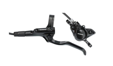 SHIMANO E-MT200 hidraulikus fék elöl fekete Post Mount 1000 mm tömlő + B05S betét