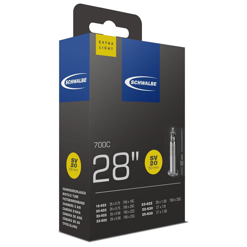 SCHWALBE Belső SV20 700x18/25C FV 50mm (18/25-622) 65g exlight