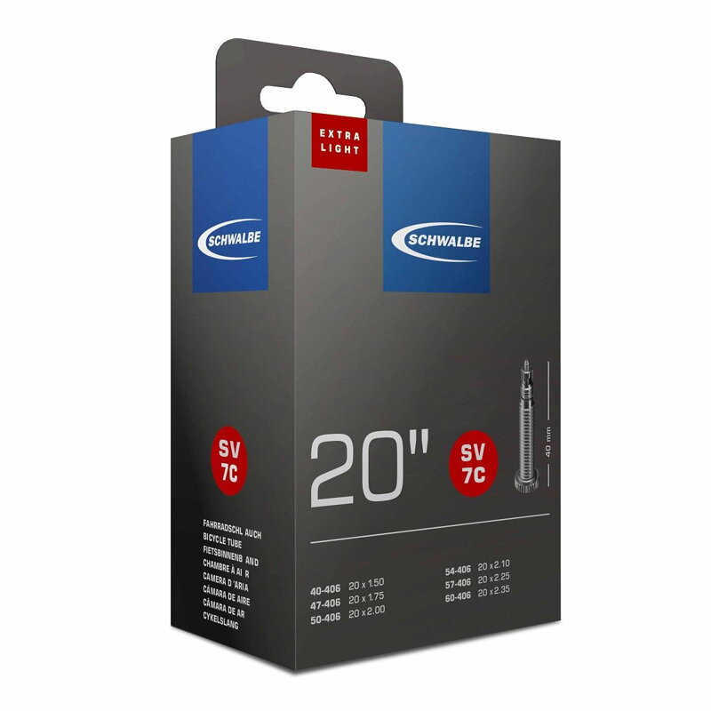SCHWALBE Belső FV7C EXTRA LIGHT 20 40/60-406 EK 40mm 95g