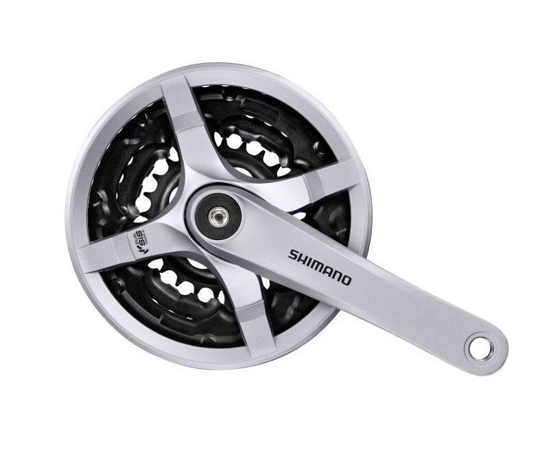 SHIMANO FC-TY501 Hajtómű 170 mm 42/34/24 fogas 6/7/8 sebességes ezüst négyszögletes házvédővel