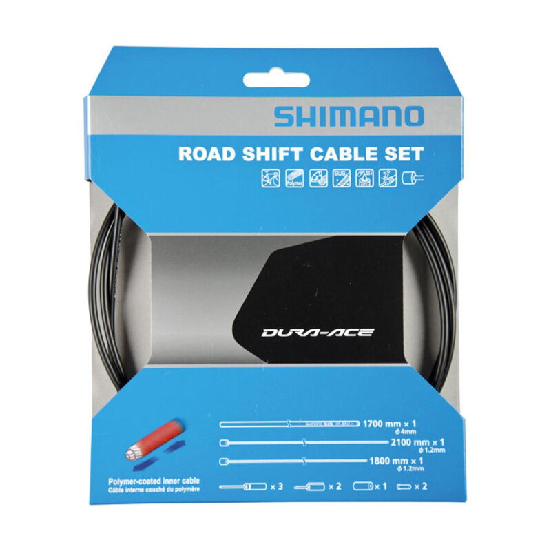 SHIMANO Polimér országúti váltókábel komplett fekete