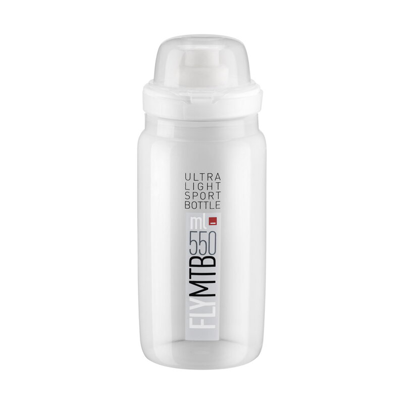 ELITE Bottle FLY MTB 550 transparent gray logo ELITE Bottle FLY MTB 550 transparent gray logo