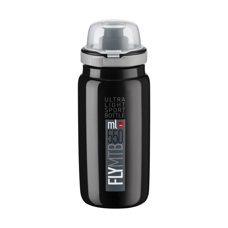 ELITE Bottle FLY MTB 550 black gray logo ELITE Bottle FLY MTB 550 black gray logo