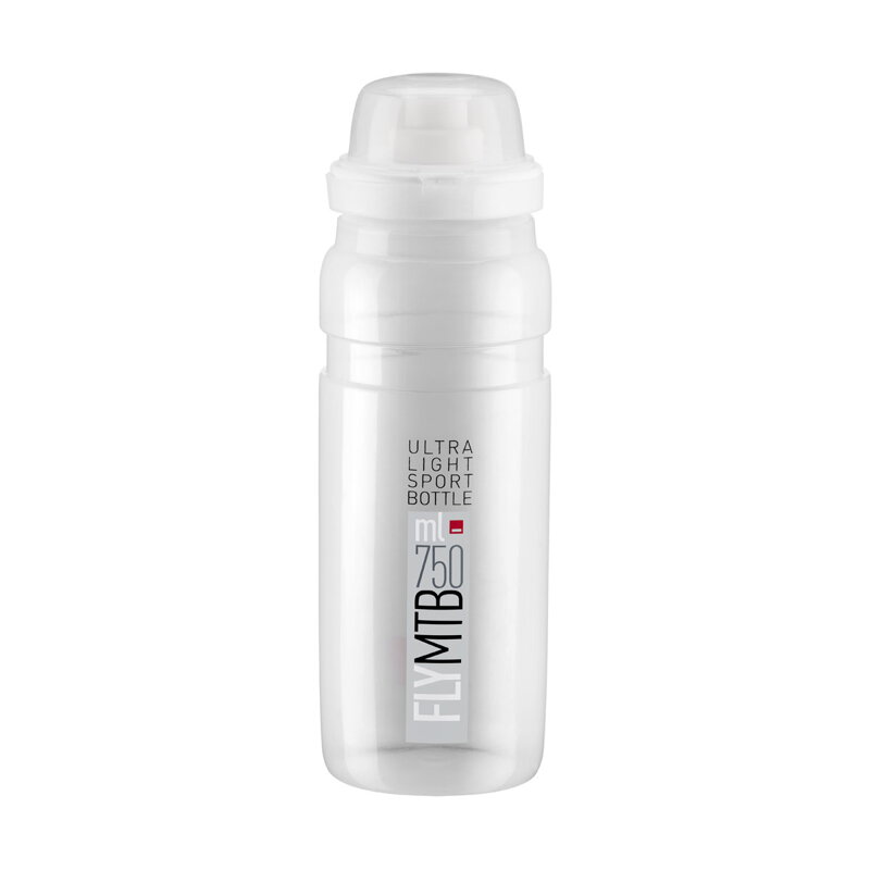 ELITE bottle FLY MTB 750 transparent gray logo ELITE bottle FLY MTB 750 transparent gray logo