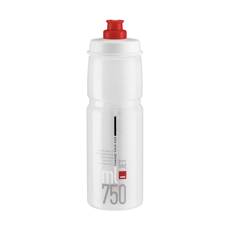 ELITE bottle JET 750 transparent red logo