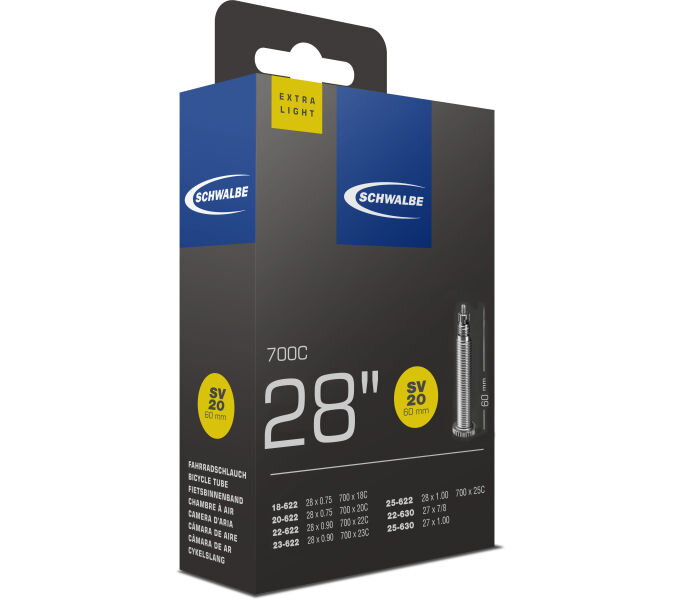 SCHWALBE Belső SV20 700x18/25C FV 60mm (18/25-622) 65g Exlight