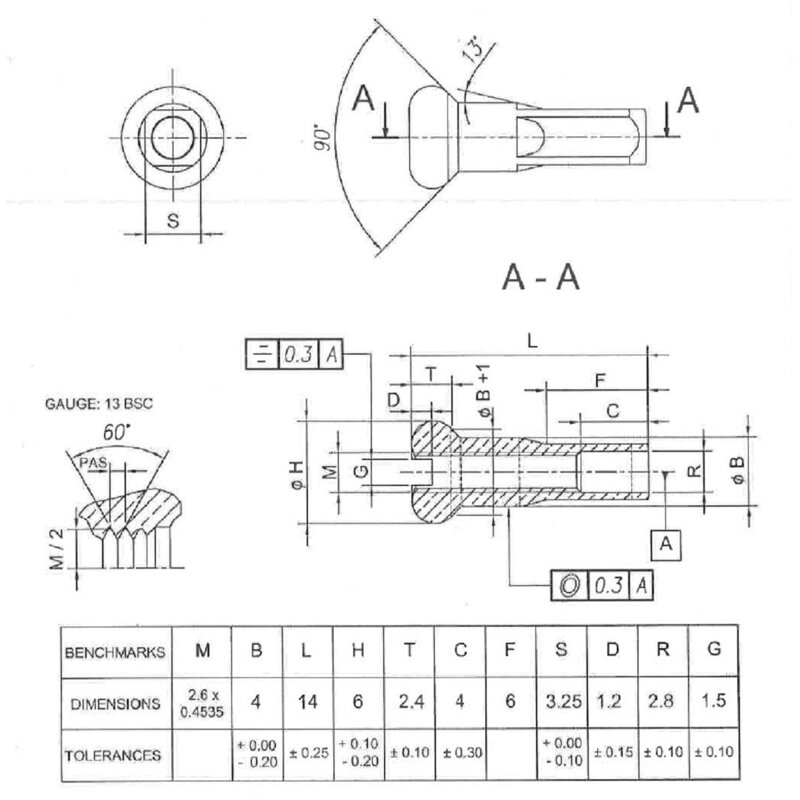 MACH1 Nippel 13G átmérő 5.0 ezüst 100 db